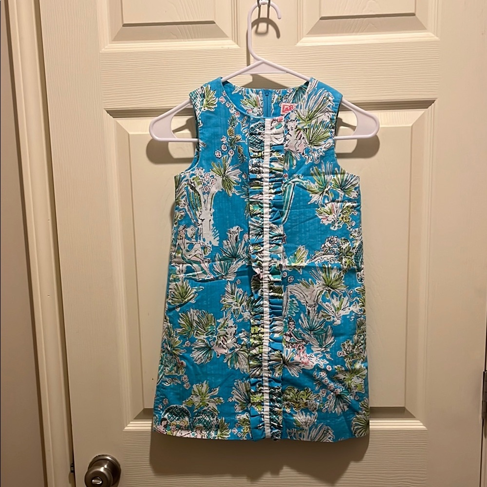 Lilly Pulitzer Kids Dress in Blue and Green Floral